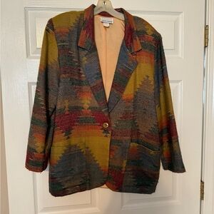 Colorful Geometric Women's Blazer